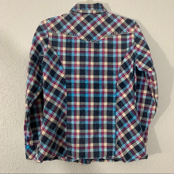 Adiktd Plaid Embroidered Long-sleeve Shirt size M - Picture 4 of 8